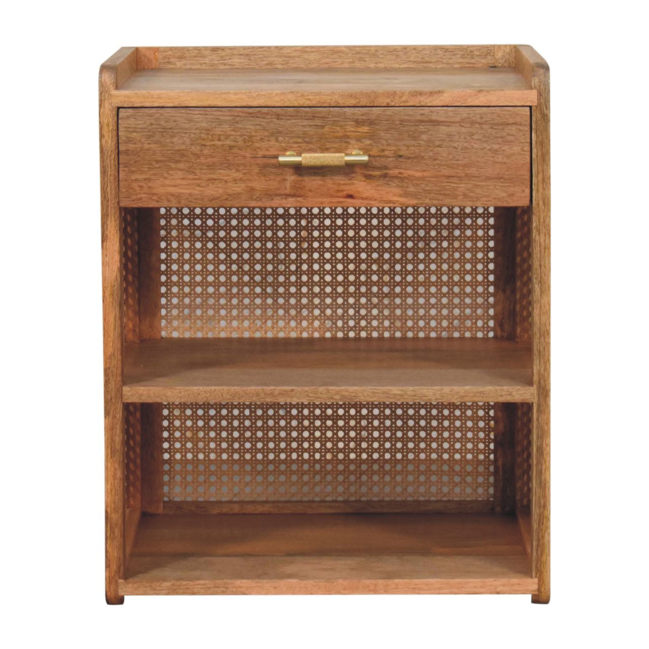 Solid Wood Larissa T-bar Open Bedside