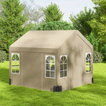 3 X 3 M Party Tent, Outdoor Canopy Tent With Sidewalls | Beige