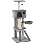 Cat Activity Tree With Condo Sisal-covered Scratching Posts For Climbing