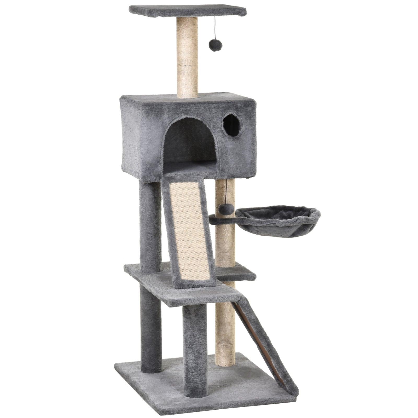 Cat Activity Tree With Condo Sisal-covered Scratching Posts For Climbing