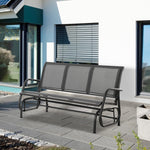 3-seat Glider Rocking Chair For 3 People Garden Bench Grey