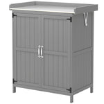 Wooden Garden Storage Shed W/hinged Roof And Shelf