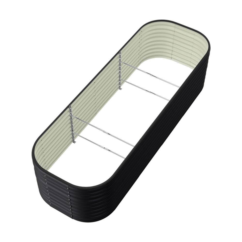 240cm/320cm Large Oval Galvanized Raised Garden Bed Rust-resistant Metal Planter Box | Small | Anthracite