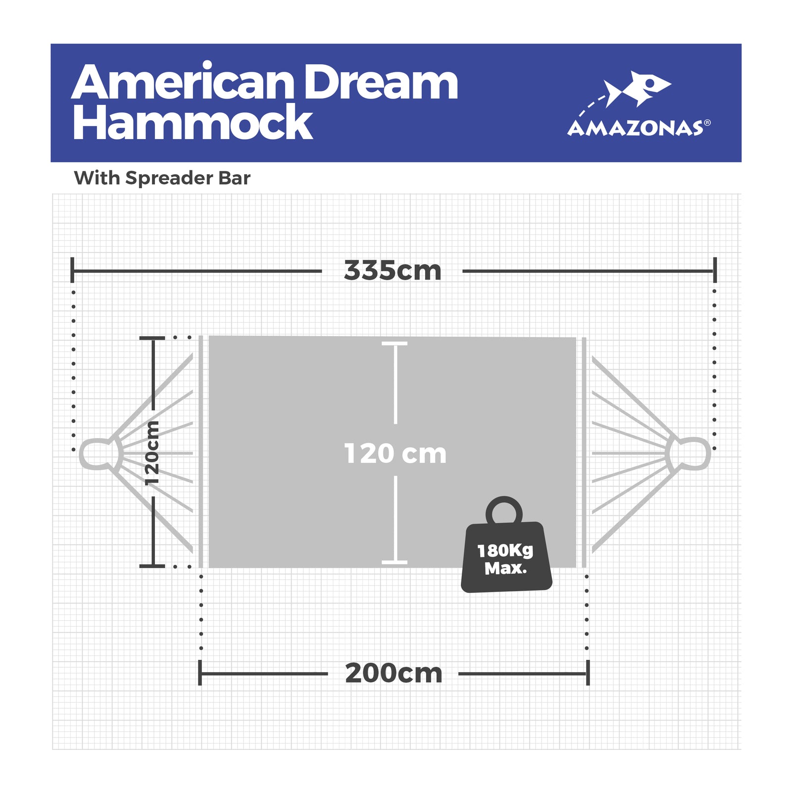 American Dream Double Garden Hammock - Grey