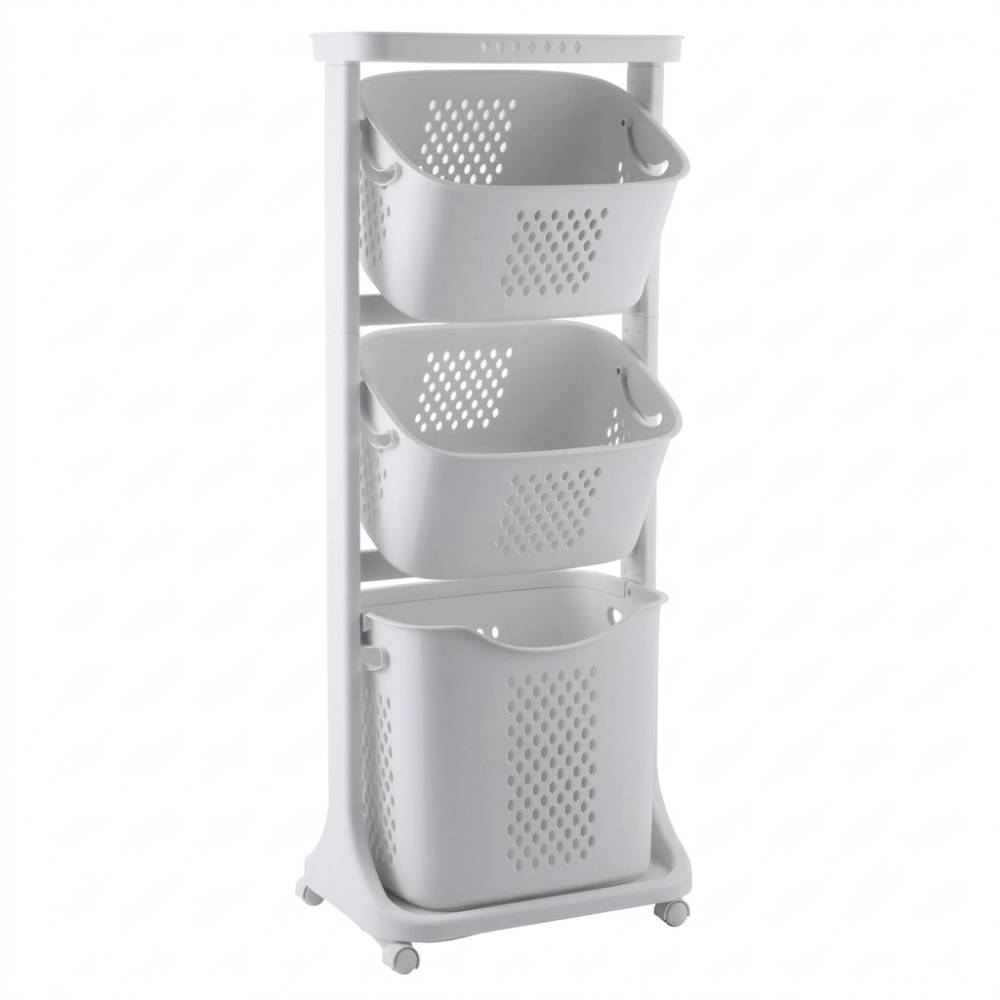 Laundry Basket Bathroom Clothes Storage On Wheels