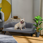 Dog Sofa, Pet Couch Bed For Medium, Large Dogs W/ Legs, Cushion | Gray