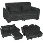 2 Seater Sofa Bed, 4-in-1 Convertible Pull Out Sleeper Sofa | Black