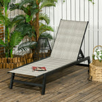 Pe Rattan Sun Lounger W/ Backrest & Wheels