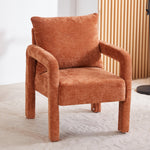 Chenille Upholstered Accent Chair With Lumbar Pillow | Orange