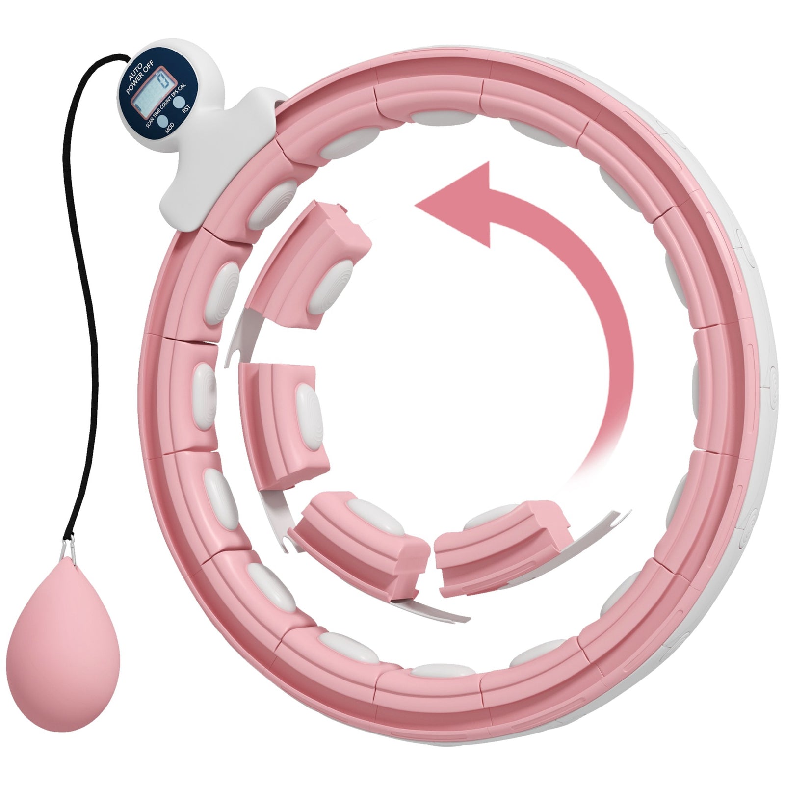 Smart Weighted Hula Hoop With Digital Counter | Pink