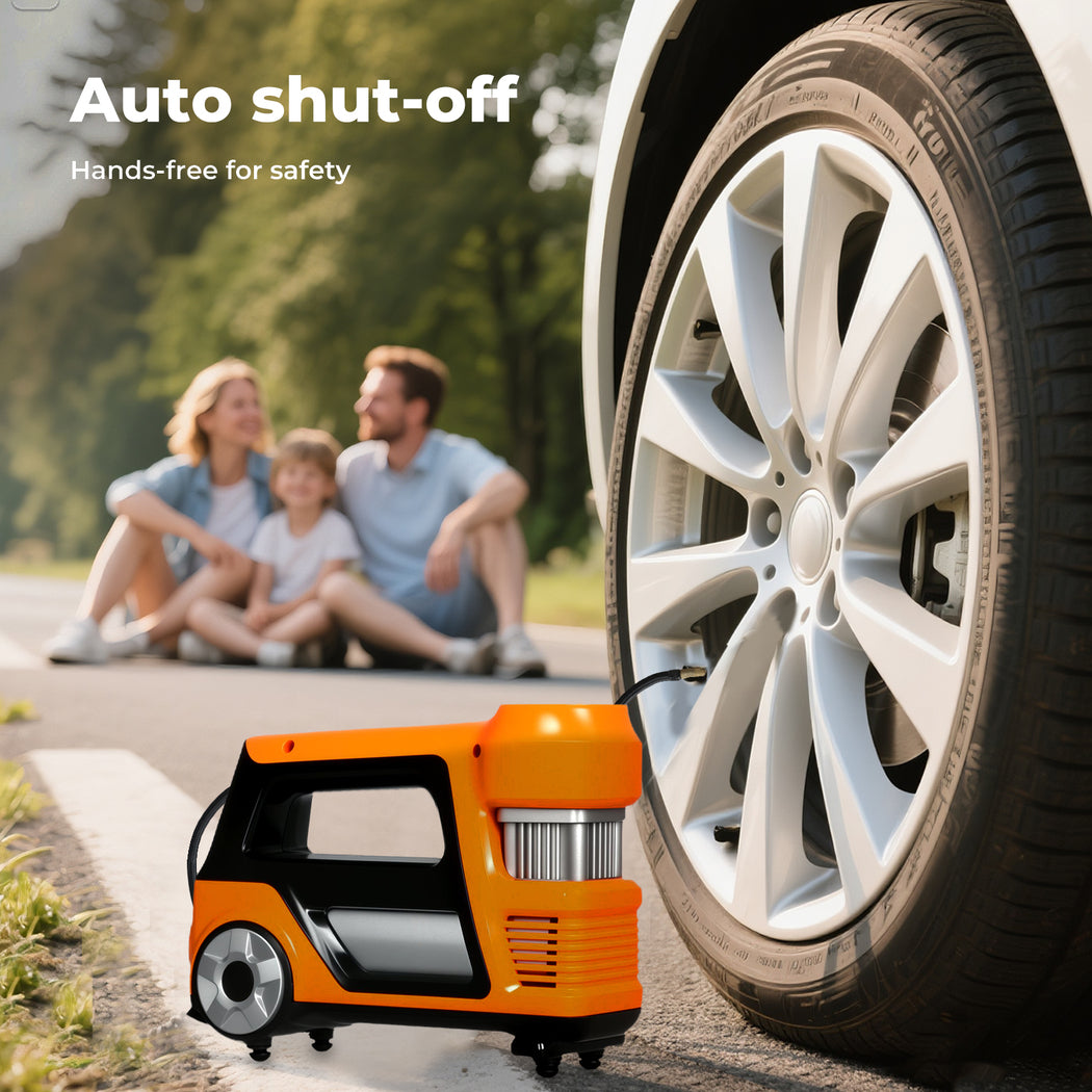 150psi Car Tyre Inflator 12v Digital Air Compressor Auto-off Led Fast Pump | Orange
