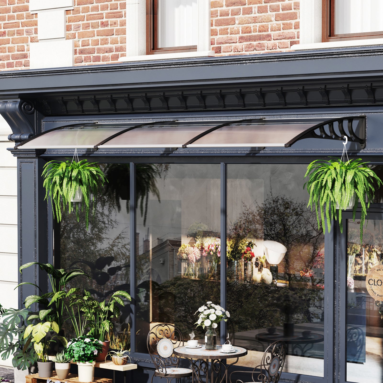 Front Door Canopy, for Window, Porch, Clear | 3 | White