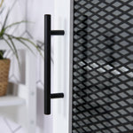 HOMCOM 6-tier Retro Bathroom Cabinet Patterned Glass Door Anti-tilt