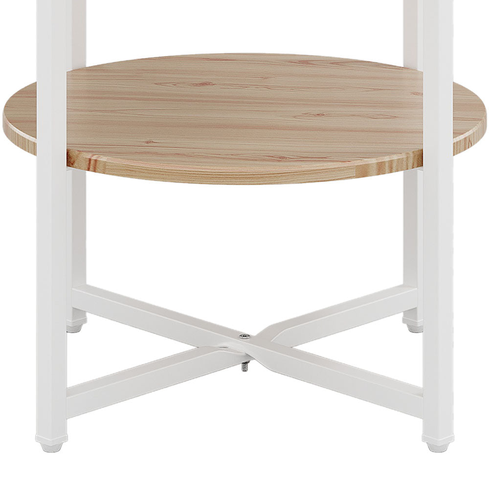 Small Round Coffee Table With 2 Tier | Natural