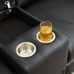 Hudson 2 Seat Rocker Recliner Sofa With Centre Console | Black