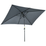 3x2m Patio Umbrella Canopy Tilt Crank | Dark Gray