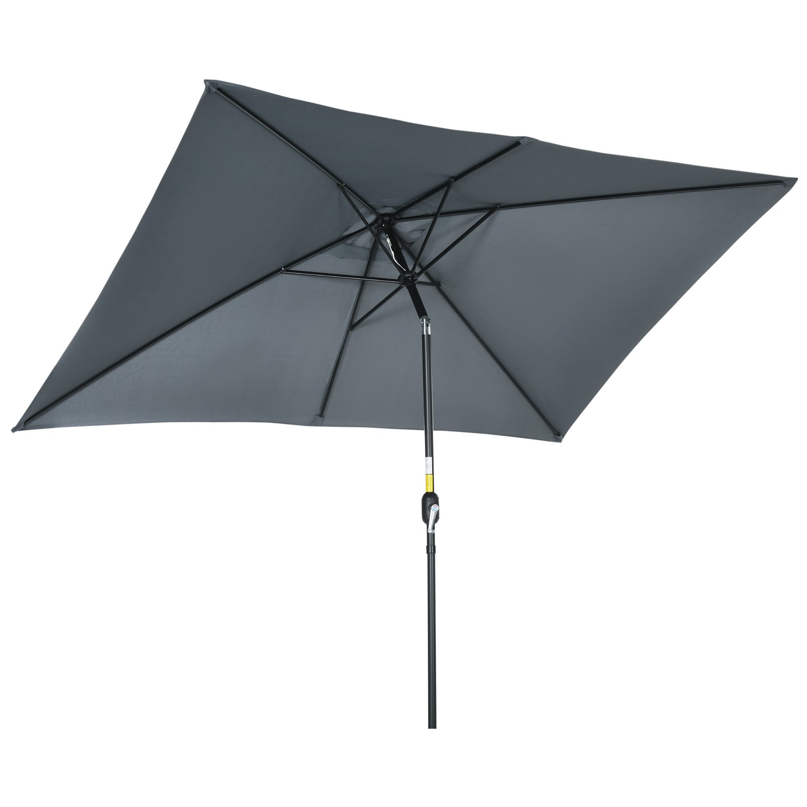 3x2m Patio Umbrella Canopy Tilt Crank | Dark Gray