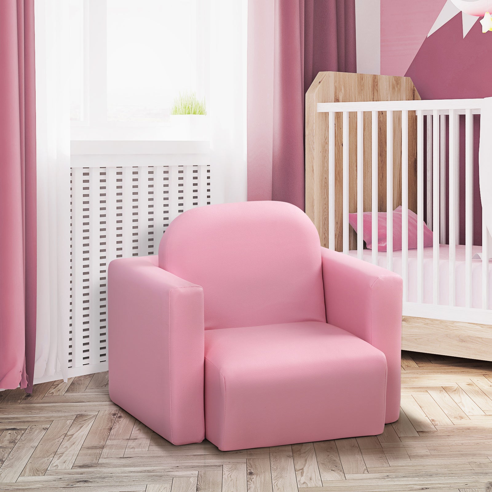 Kids Mini Sofa 2 In 1 Table Chair Set Children Armchair Seat Girl Boys | Pink