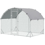 Walk-in Chicken Run Galvanised Chicken Coop W/ Cover | Small | Silver