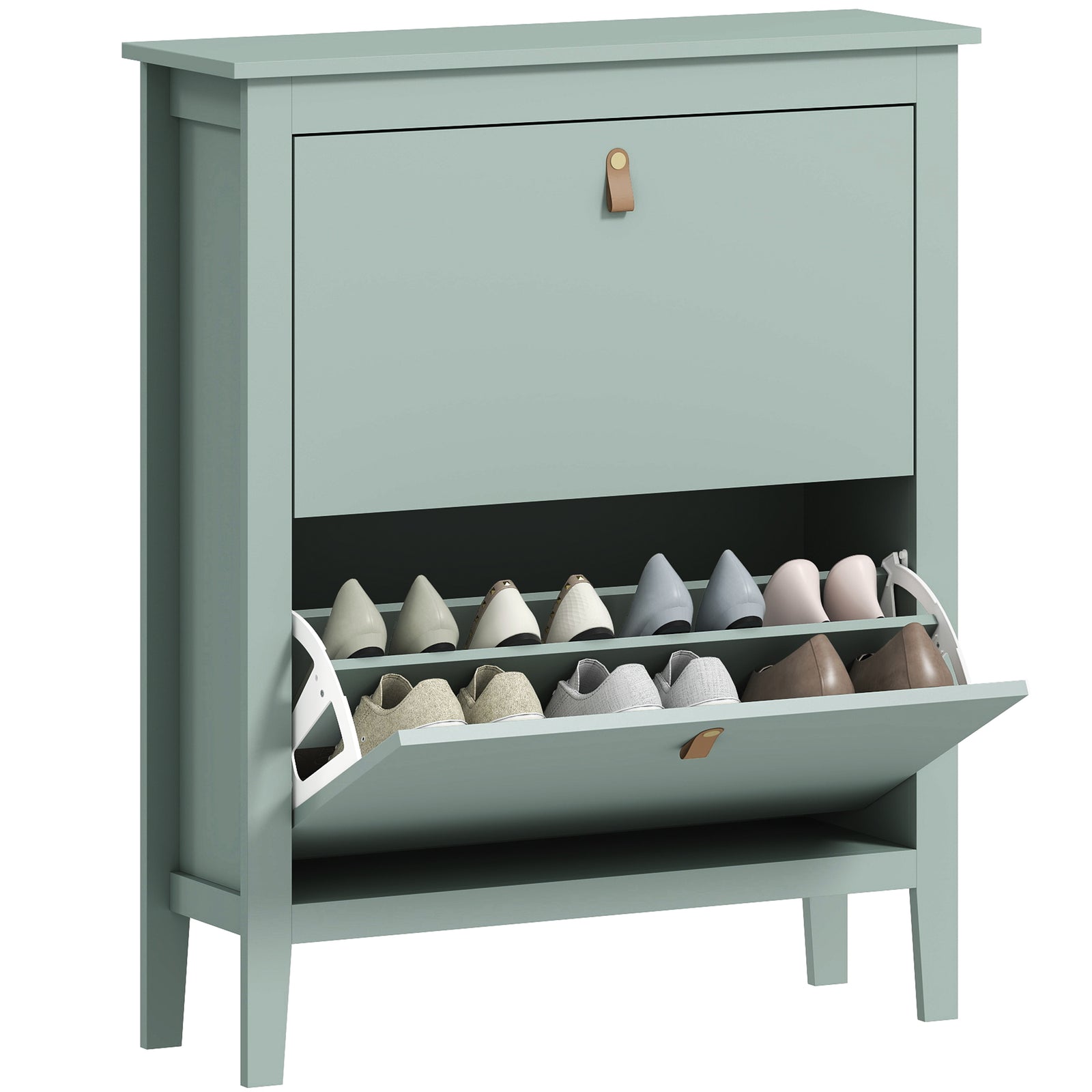 2 Drawer Shoe Cabinet For Hallway | Green