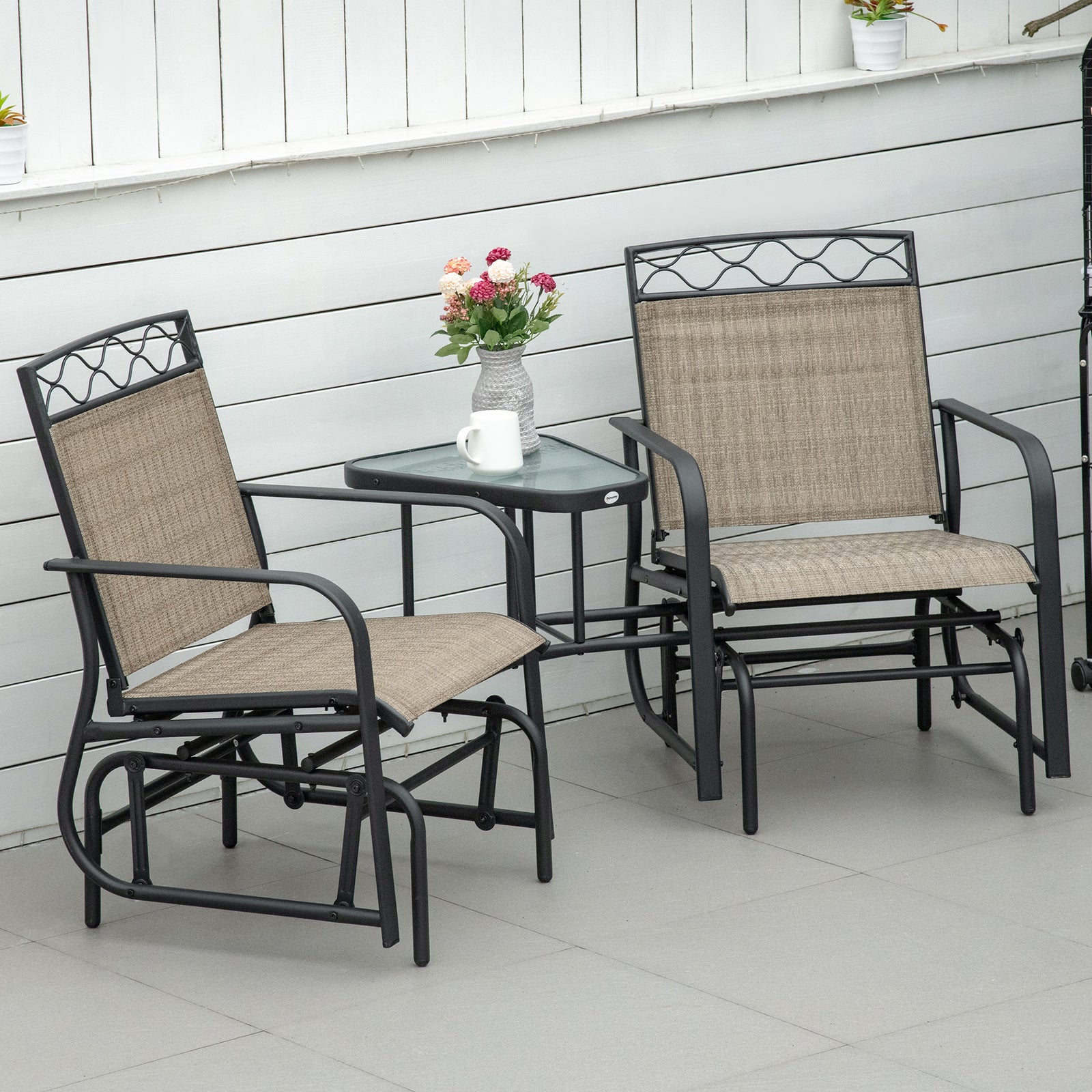 2-person Outdoor Glider Rocker Chair