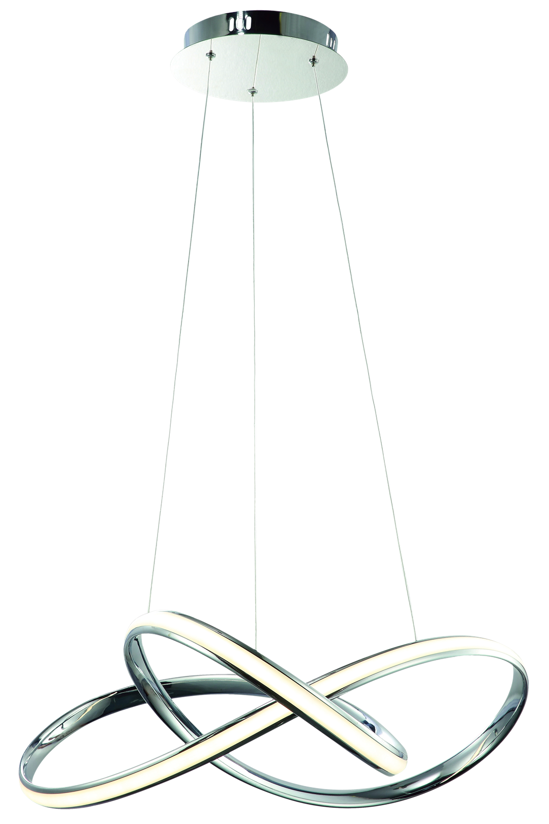 Cappio Chrome Led Pendant Lamp 36w(130w) Stunning Designer Hanging Ceiling Light With Elegant Chrome Curves