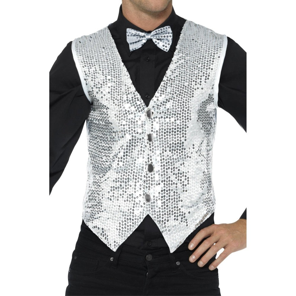 Sequin Waistcoat | Large | Silver