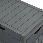 126l Waterproof Plastic Storage Box With Padlock – Lockable Wood-grain Outdoor & Indoor Container | Grey