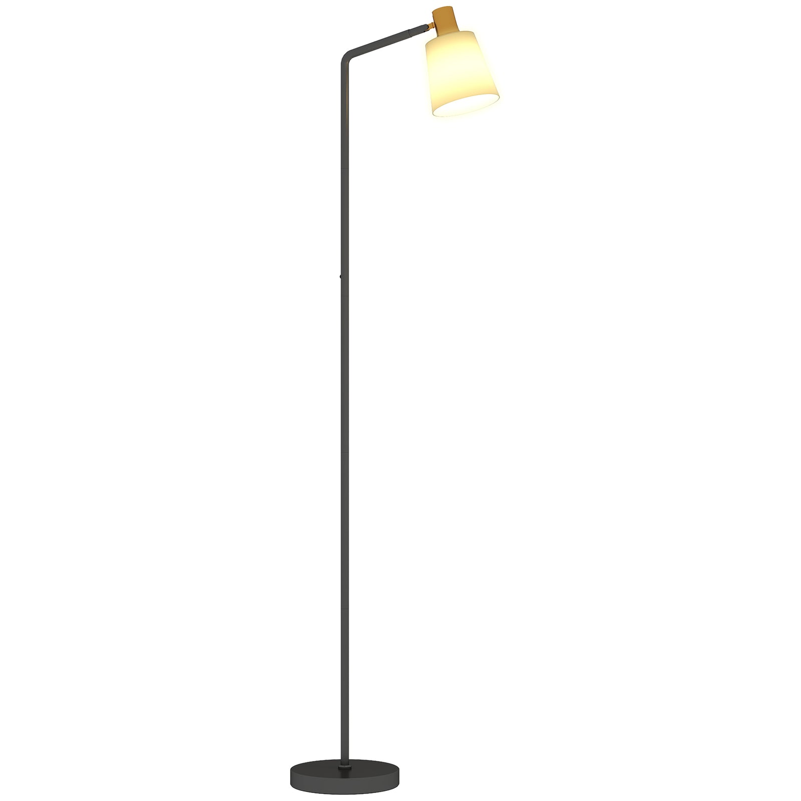 HOMCOM Standing Lamp With Rotatable Head, Modern Floor Lamp, Black
