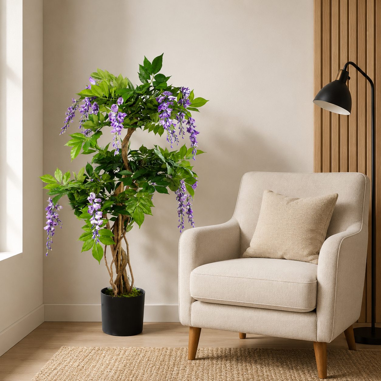 Artificial 110cm Purple Wisteria Tree