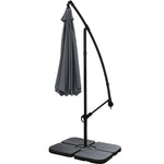 3m Banana Cantilever Patio Parasol For Outdoor Sunshade And Rain With A Cross Base And A Square Base | One Size | Grey