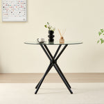 Stylish New York Dining Table Set With 4 Charlotte Velvet Chairs | Black