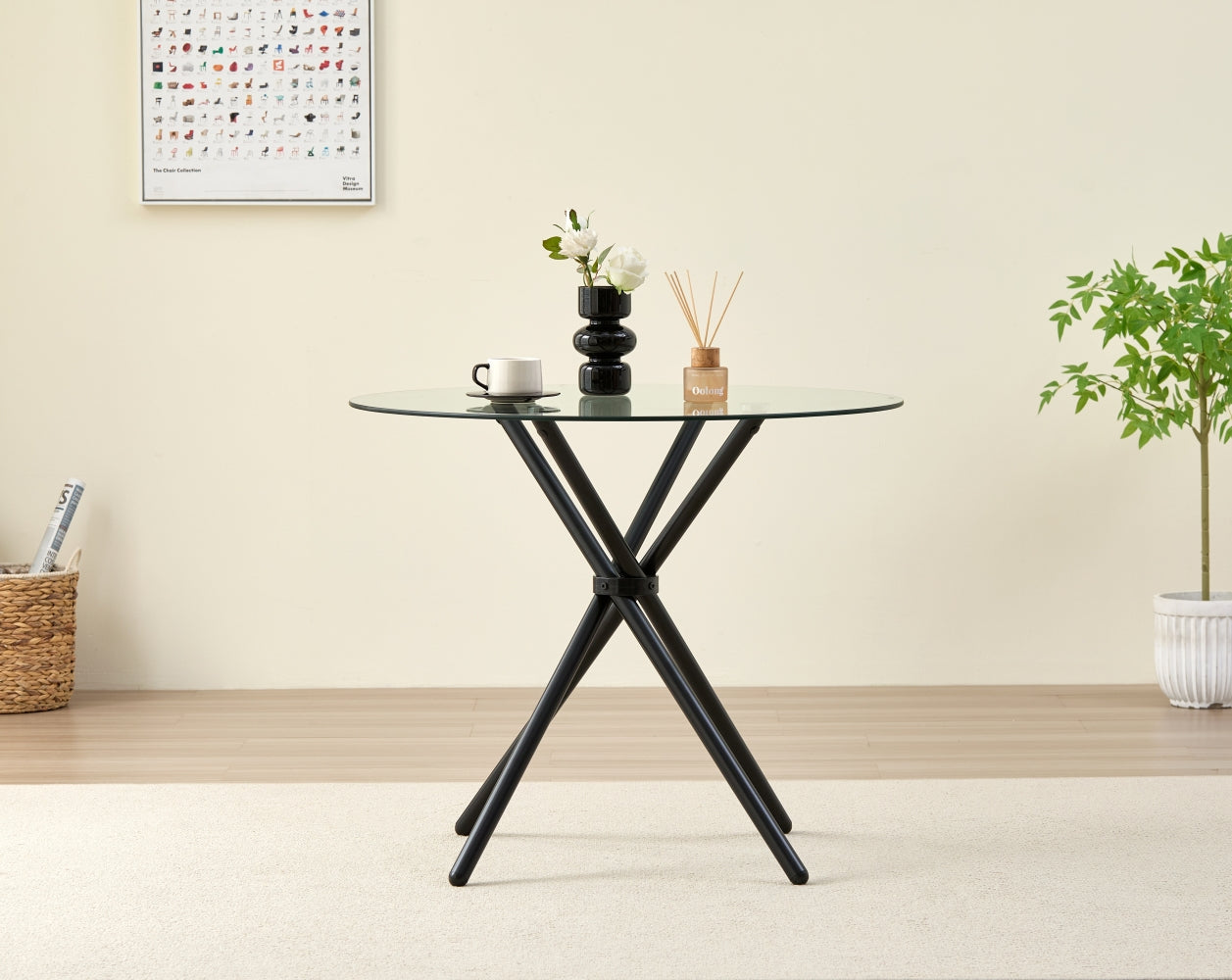Stylish New York Dining Table Set With 4 Charlotte Velvet Chairs | Black