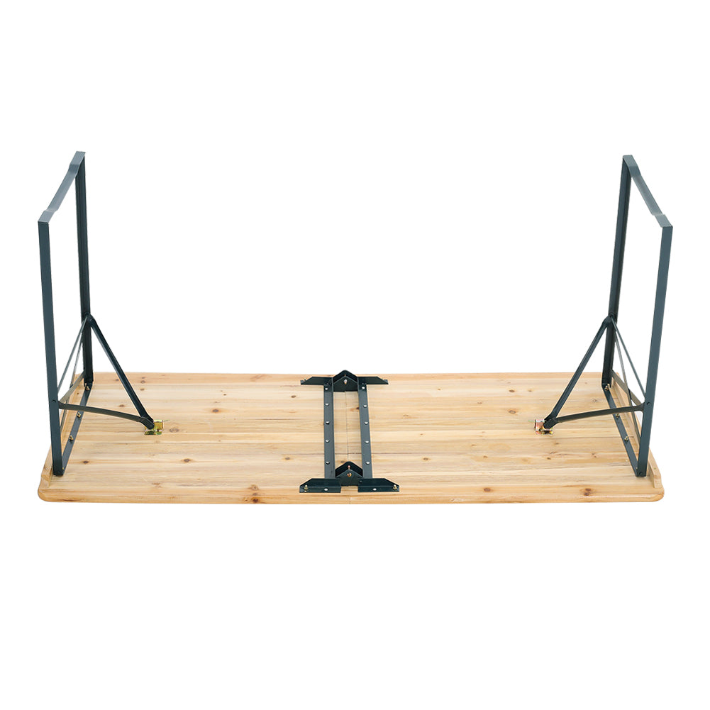 3-pieces Contemporary Folding Wooden Garden Bench Set For Outdoors