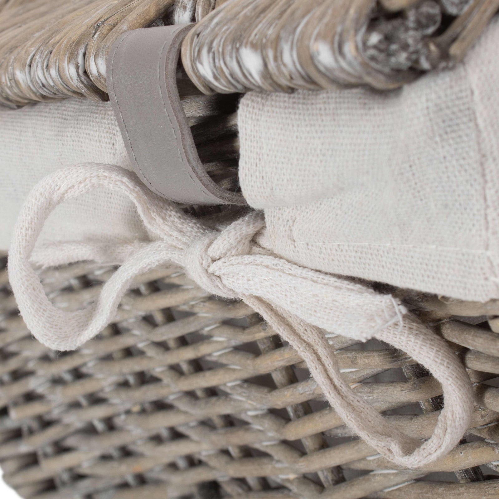 Wicker Grey Wash Finish Storage Basket | Small | Gray
