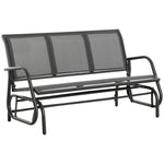 3-seat Glider Rocking Chair For 3 People Garden Bench Grey