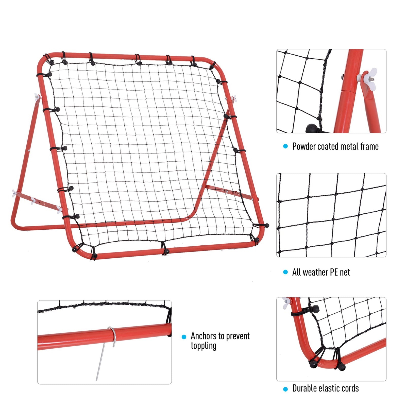 Rebounder Net Practise Football Target Goal | Red