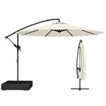 3 M Garden Cantilever Parasol With Sandbag, 360 Degree Rotation | Cream