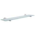 Bathroom Frosted Glass 60cm Shelf With Wall Mount Brackets | Brushed Chrome