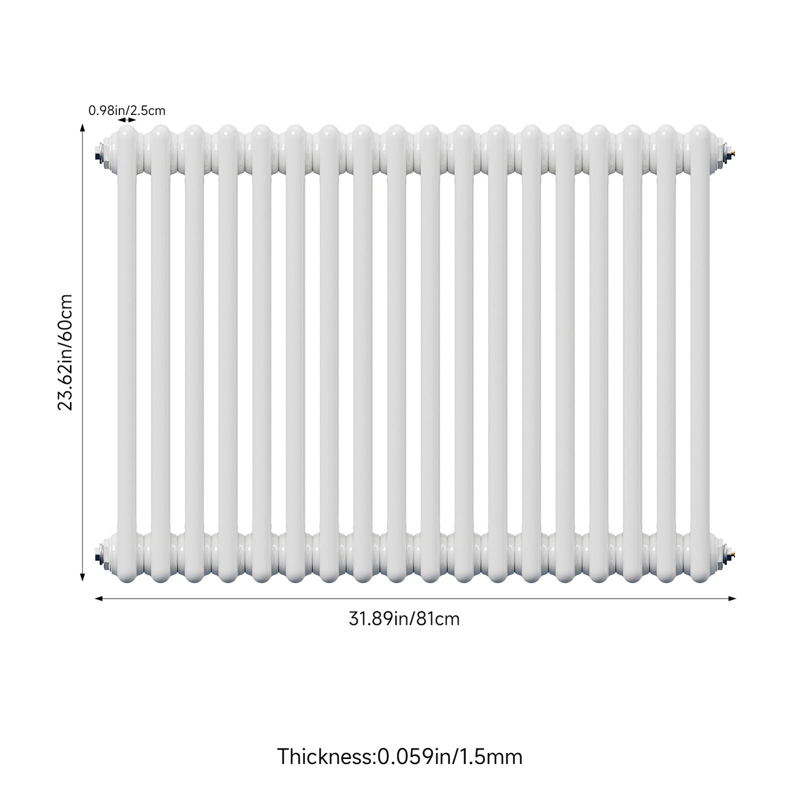 5036 Btu Horizontal 3 Column Radiator