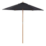 2.5m Wood Garden Parasol Sun Shade | Black