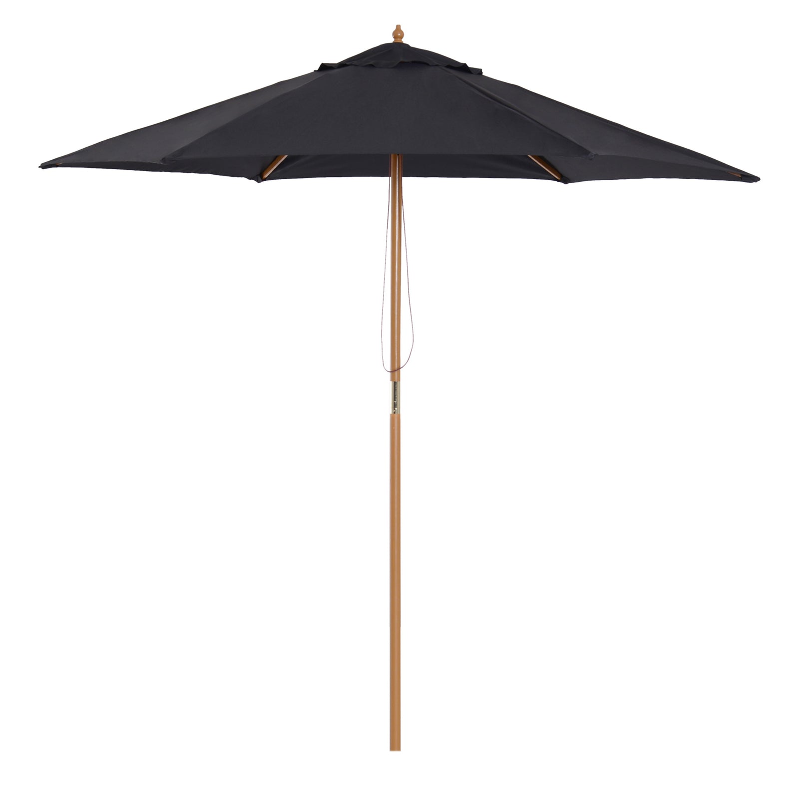 2.5m Wood Garden Parasol Sun Shade | Black