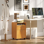 60cm Filing Cabinet With Drawers And Open Shelf | Natural