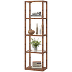 Led Floor Lamp With Glass Shelves, Dimmable Room Lamp | Brown