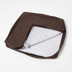 Quilted Polyester Armchair Booster Cushion Cover | 50cm x 50cm | Chocolate