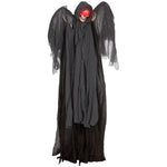 Winged Grim Reaper Animatronic Prop W/ Light Up Eyes, For Haunted House