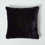 Soft Touch Faux Fur Filled Cushion | 45cm x 45cm | Black