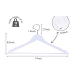 20 Pack Wooden Clothes Hangers With Non Slip Bar | White