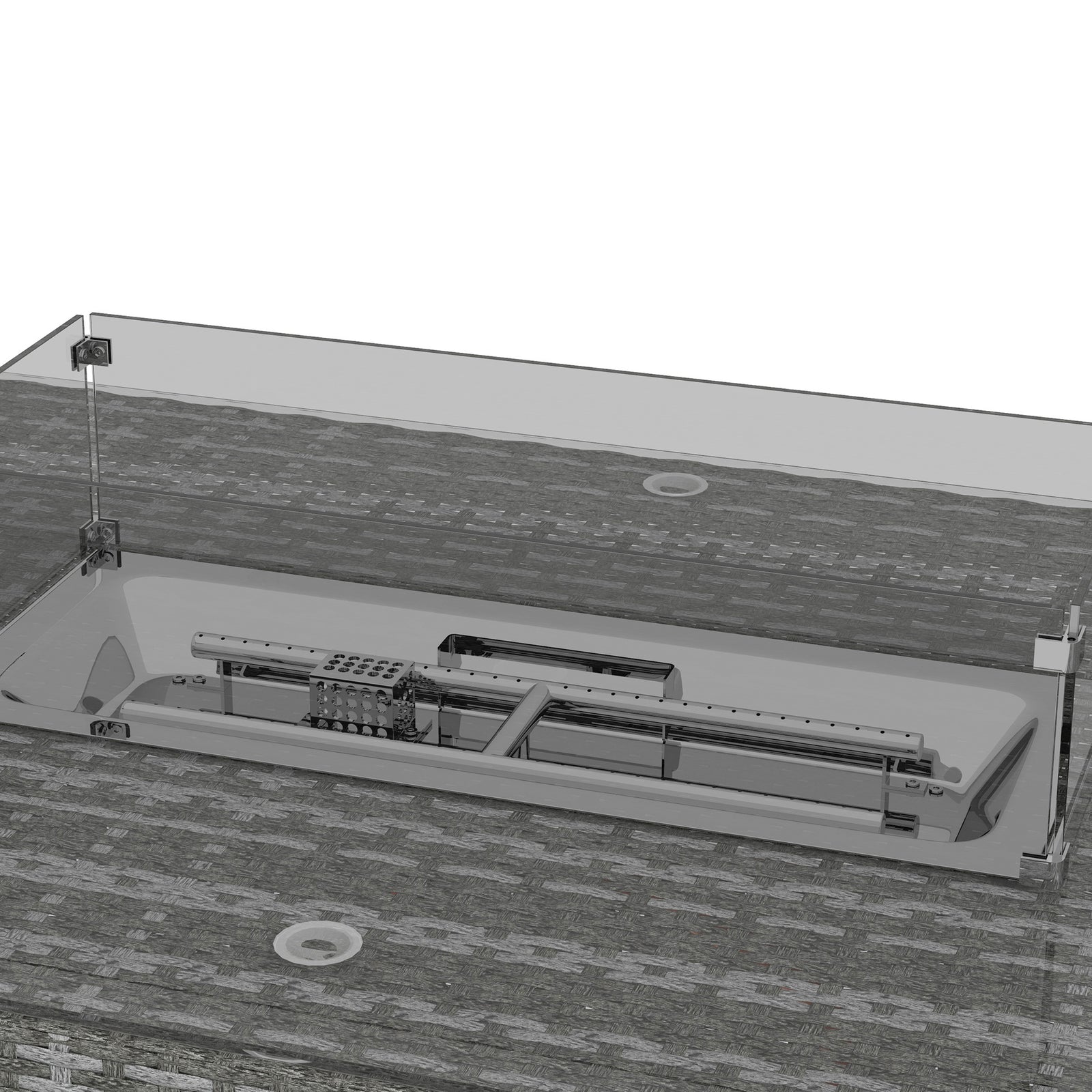 Outsunny 7 Pcs Outdoor Rattan Garden Furniture With Fire Pit Table