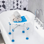 Adjustable Shower Stool With Suction Foot Pads For Elderly | One Size | Blue